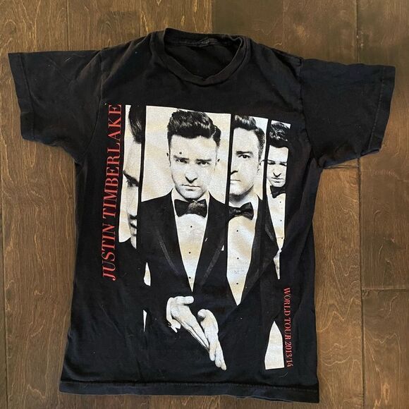 VINTAGE JUSTIN TIMBERLAKE JT THE 20/20 EXPERIENCE WORLD TOUR 2013/2014 Sz Small - Picture 1 of 2
